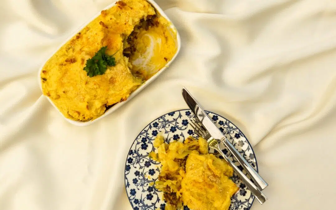 Ovenschotel witte kool met gehakt en kerrie